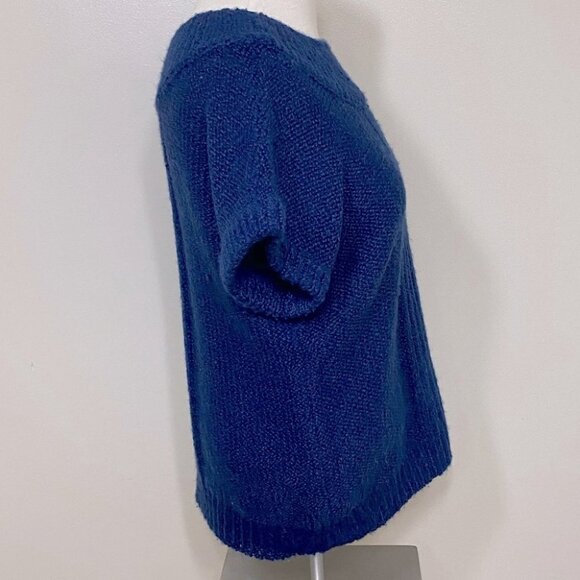 Vintage Eaton Select Blue Short Sleeve Scoop Neck  Knit Sweater M - Picture 6 of 9